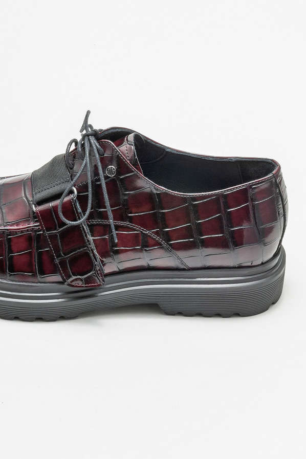 Bordo deri erkek klasik ayakkabı - Elle Shoes