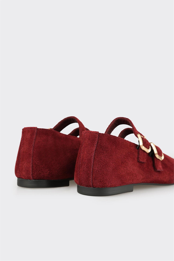 Bordo Deri Kadın Günlük Ayakkabı