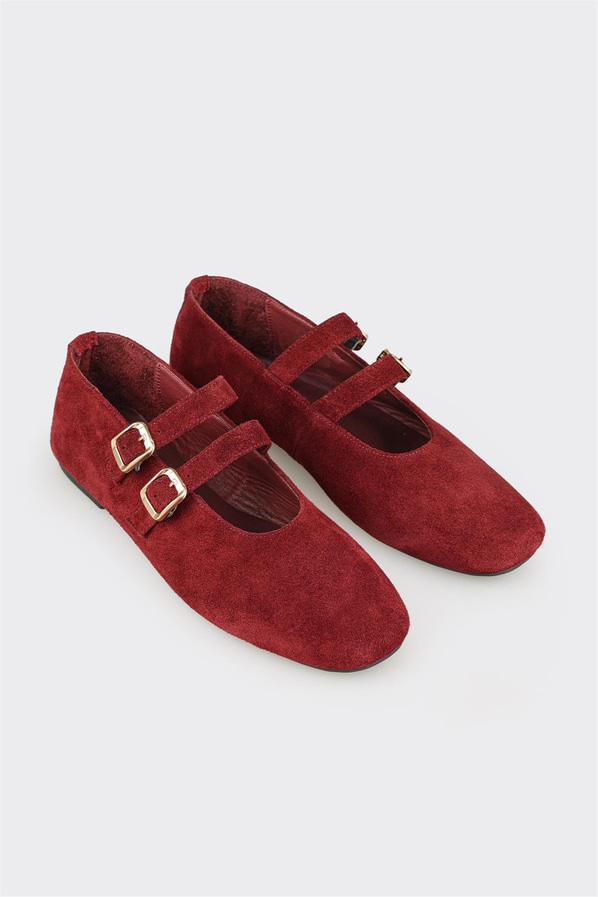 Bordo Deri Kadın Günlük Ayakkabı