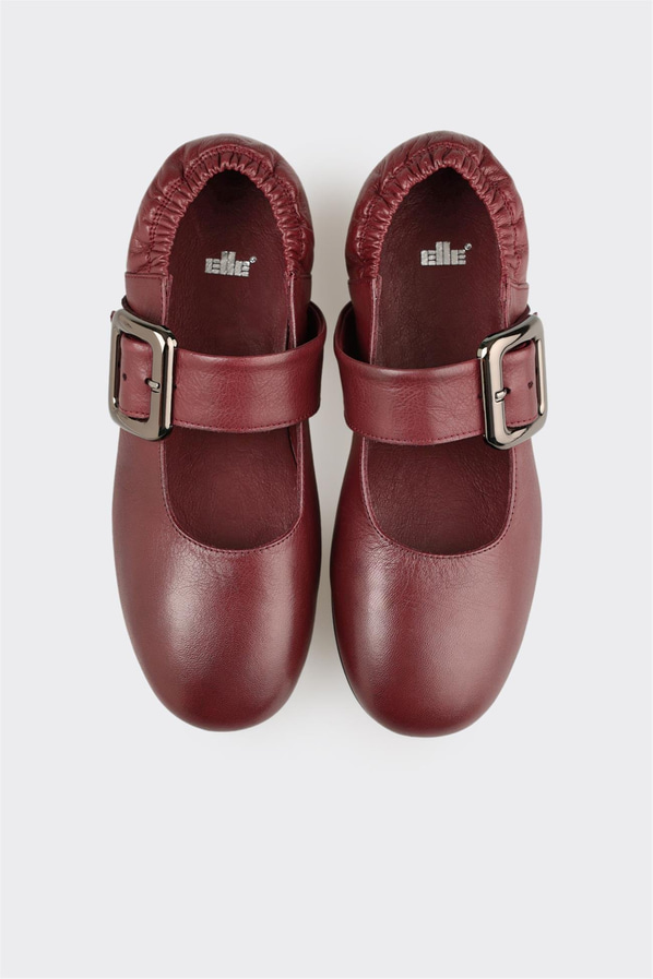 Bordo Deri Kadın Günlük Ayakkabı