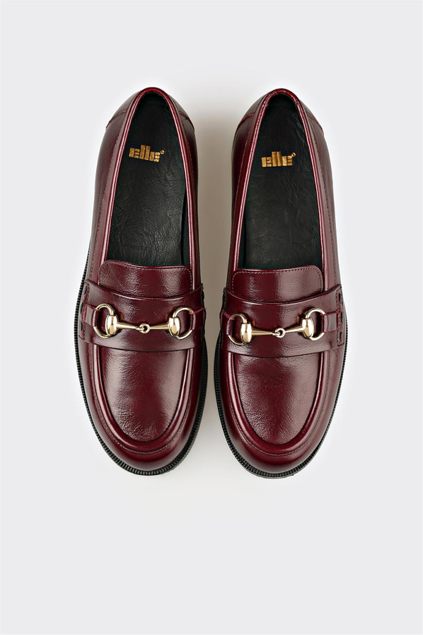 Bordo Deri Kadın Günlük Ayakkabı