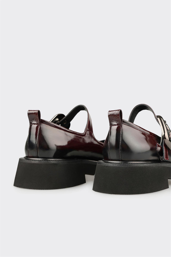 Bordo Deri Kadın Günlük Ayakkabı