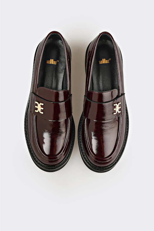 Bordo Deri Kadın Günlük Ayakkabı