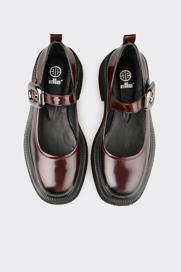 Bordo Deri Kadın Günlük Ayakkabı