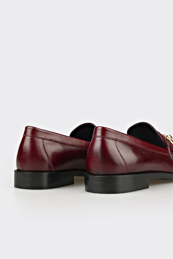 Bordo Deri Kadın Günlük Ayakkabı