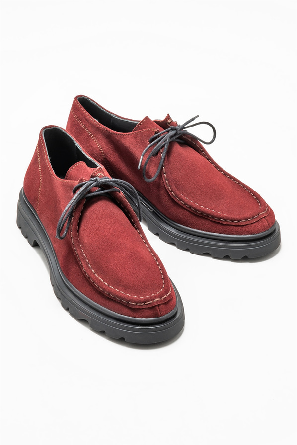 Bordo deri kadın ayakkabı, rahat kullanım için - Elle Shoes