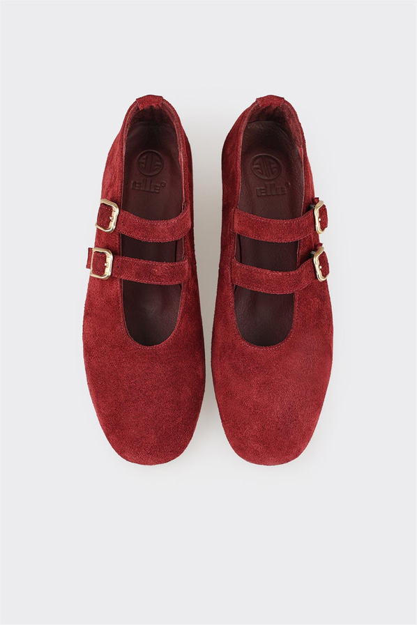 Bordo Deri Kadın Günlük Ayakkabı