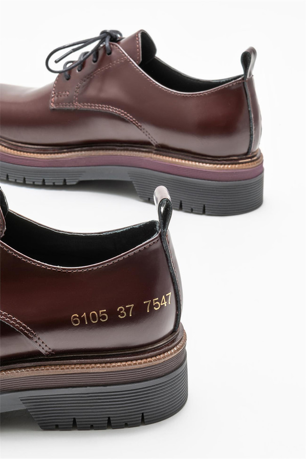 Bordo deri kadın ayakkabı - Elle Shoes