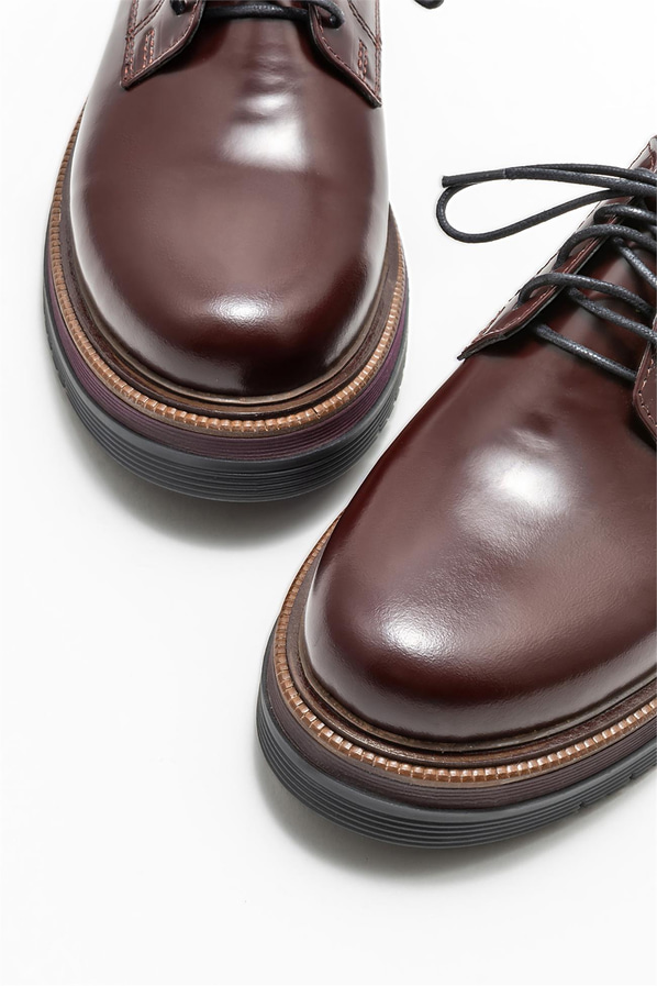 Bordo deri kadın ayakkabı - Elle Shoes