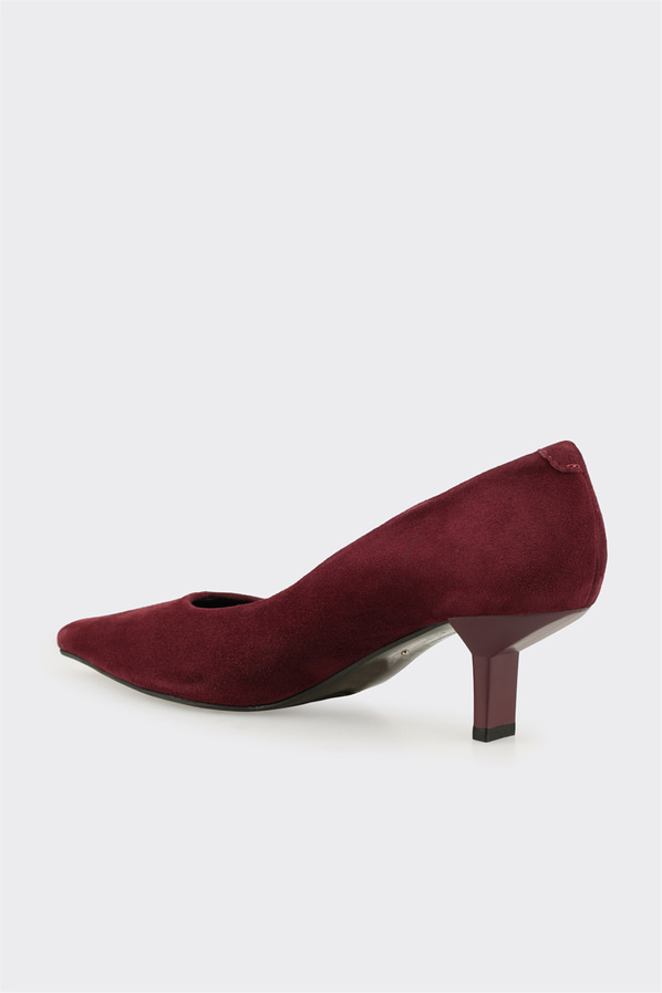 Bordo Deri Kadın Stiletto