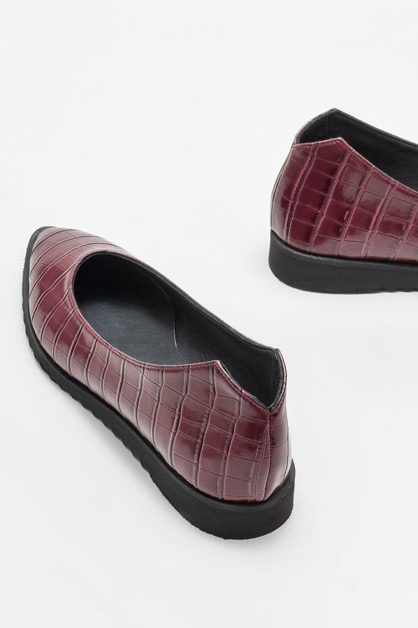 Bordo kadın babet - Elle Shoes
