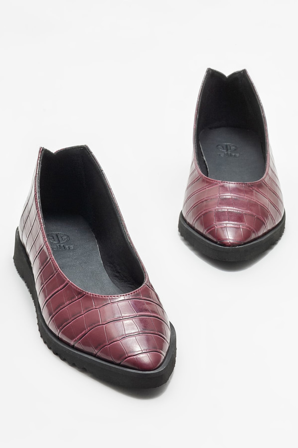 Bordo kadın babet - Elle Shoes