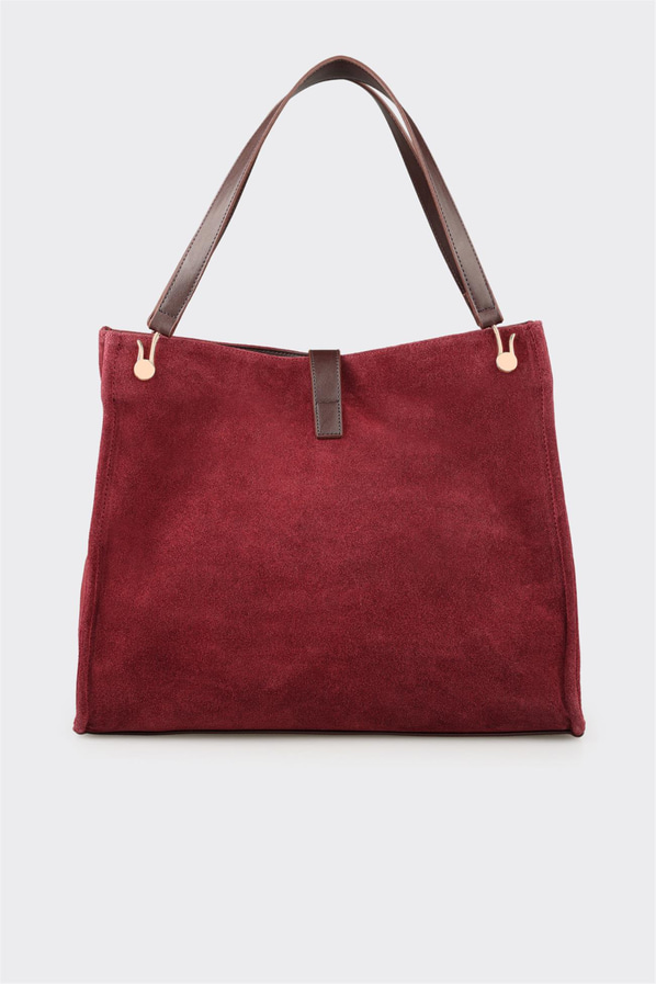 Bordo Kadın Büyük Omuz Çantası