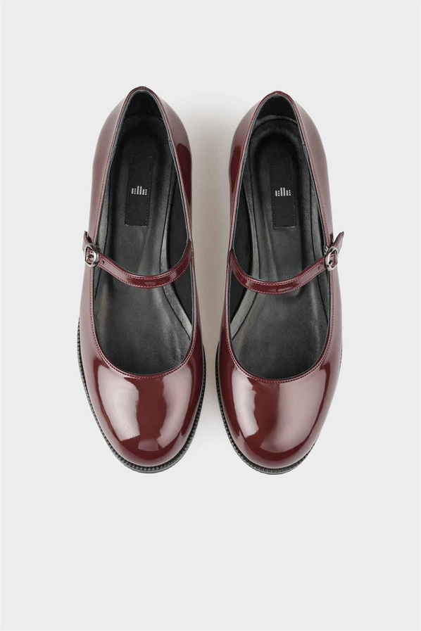 Bordo kadın düz ayakkabı, günlük kullanım için - Elle Shoes
