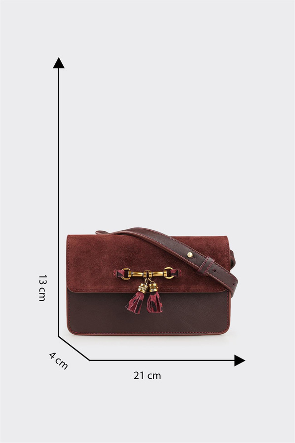 Bordo Kadın Küçük Çapraz Çanta