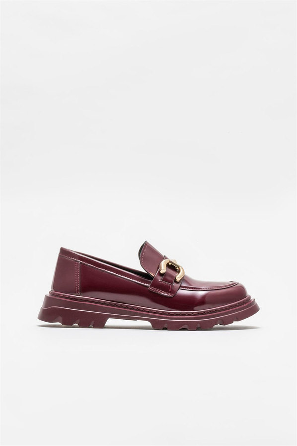 Bordo kadın loafer - Elle Shoes