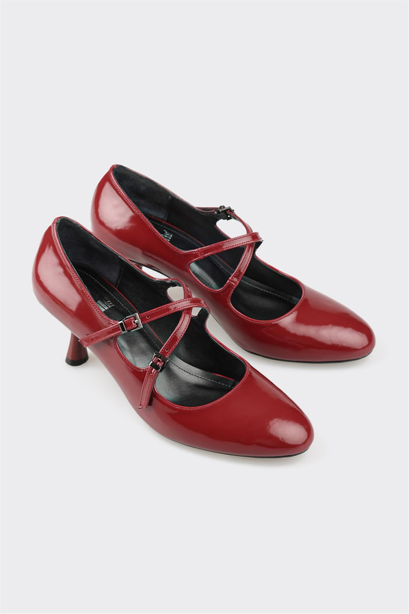 Bordo kadın topuklu ayakkabı - Elle Shoes