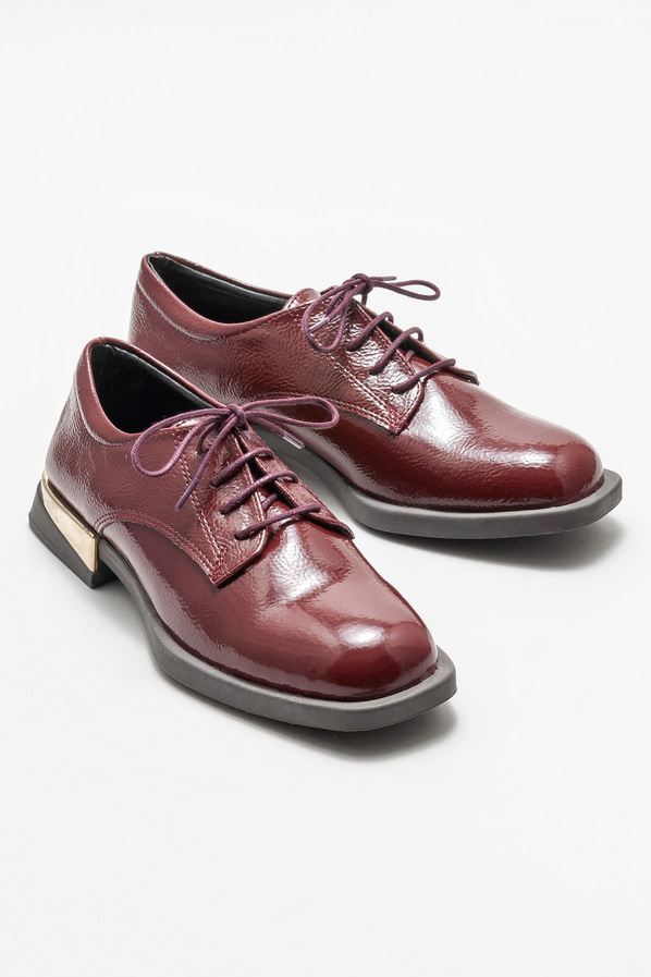 Bordo kadın oxford - Elle Shoes