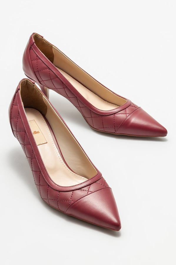 Bordo kadın stiletto - Elle Shoes