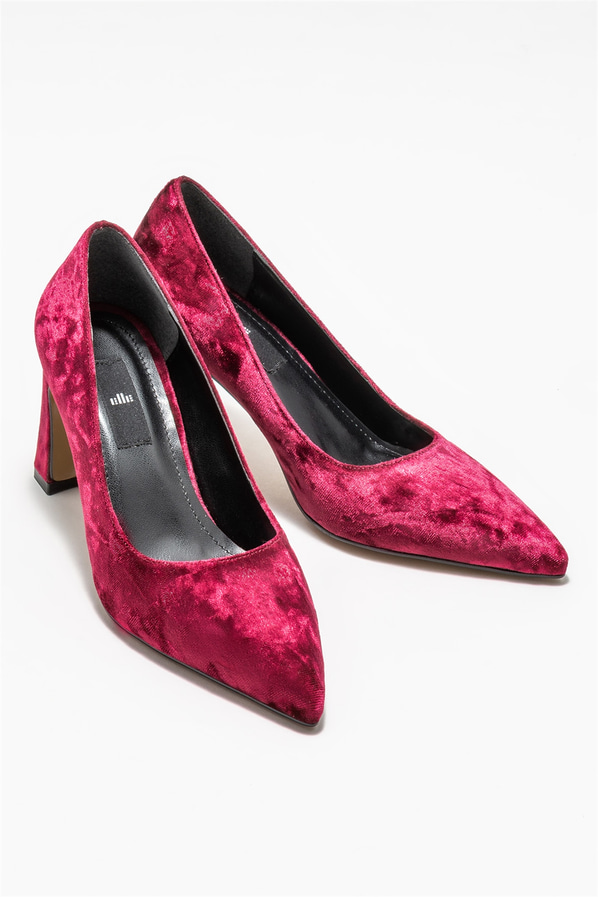 Bordo kadın stiletto - Elle Shoes