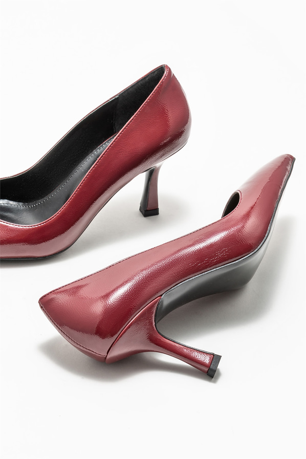 Bordo kadın stiletto - Elle Shoes