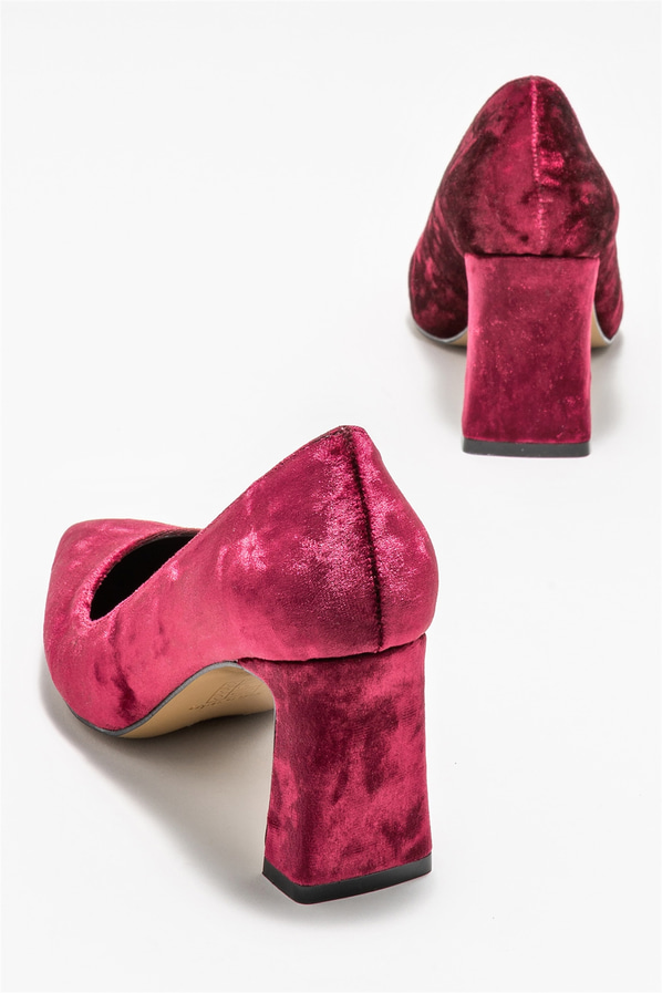 Bordo kadın stiletto - Elle Shoes
