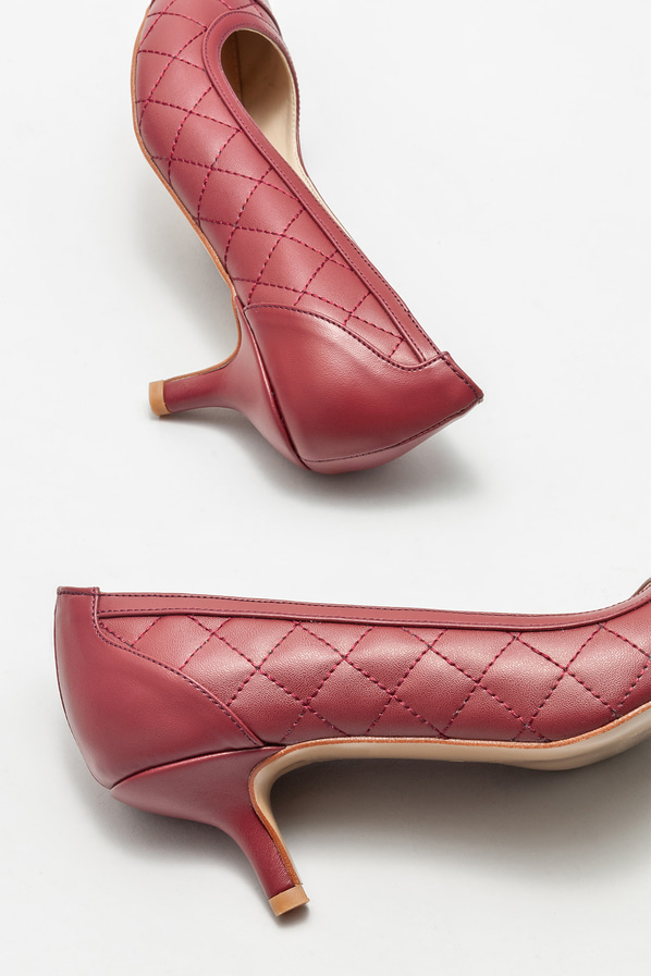 Bordo kadın stiletto - Elle Shoes