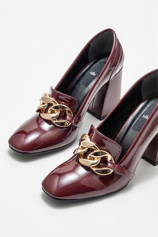 Bordo topuklu kadın ayakkabı - Elle Shoes