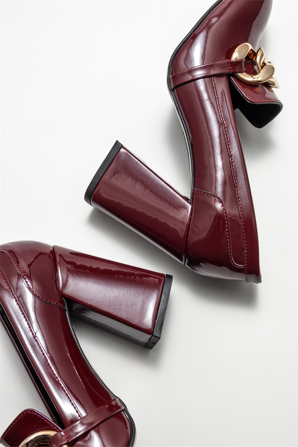 Bordo topuklu kadın ayakkabı - Elle Shoes