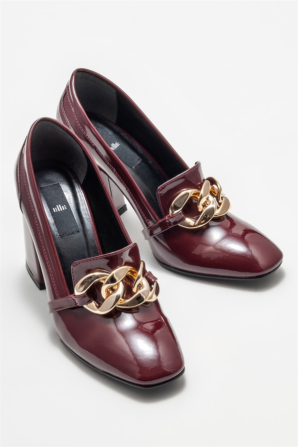 Bordo topuklu kadın ayakkabı - Elle Shoes