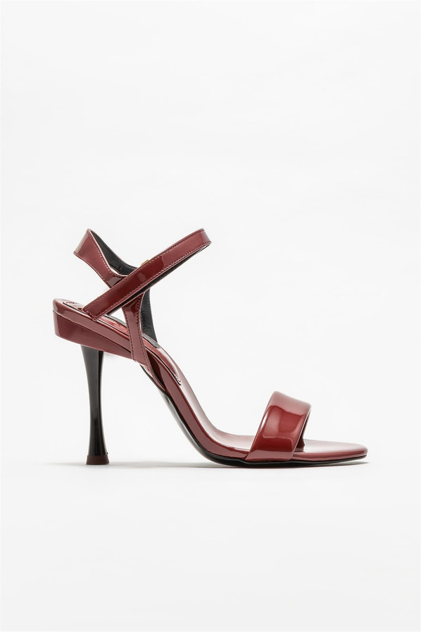 Bordo topuklu kadın sandalet - Elle Shoes