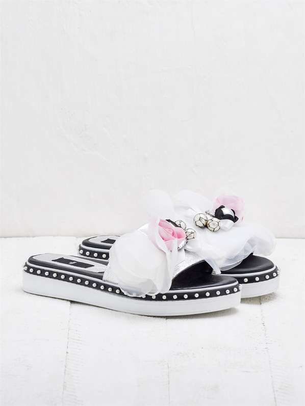 Gümüş kadın terlik - Elle Shoes