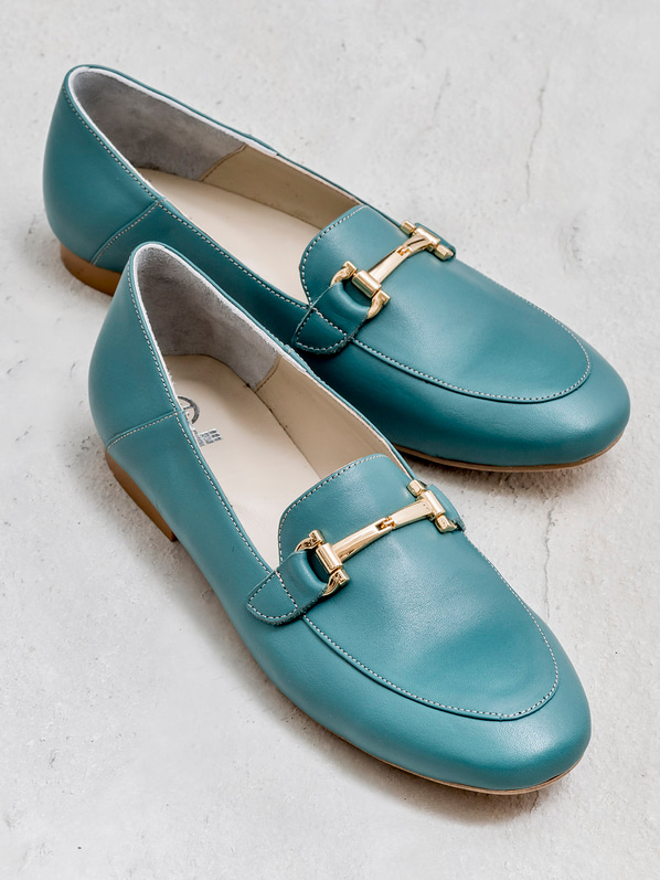 Camee Hakiki Deri Kadın Loafer YESIL
