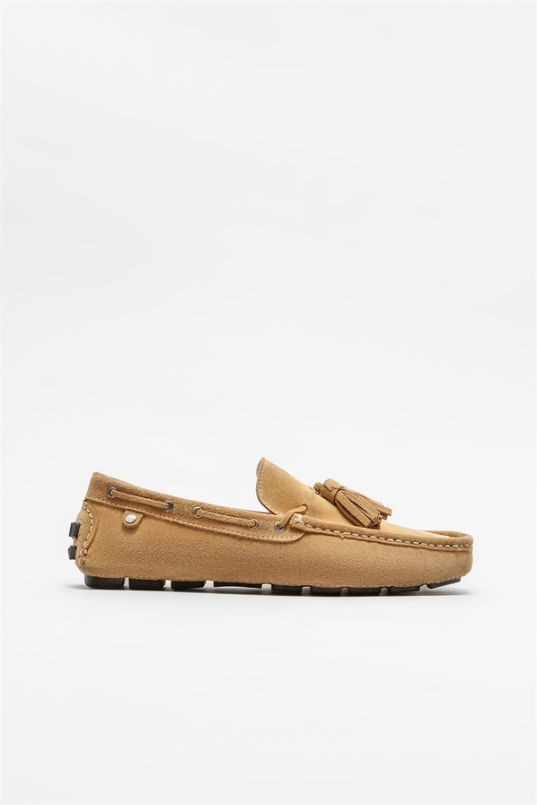 Camel deri erkek günlük ayakkabı, günlük kullanım için - Elle Shoes