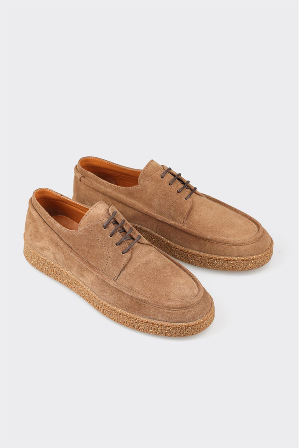Camel deri erkek günlük ayakkabı, günlük kullanım için - Elle Shoes