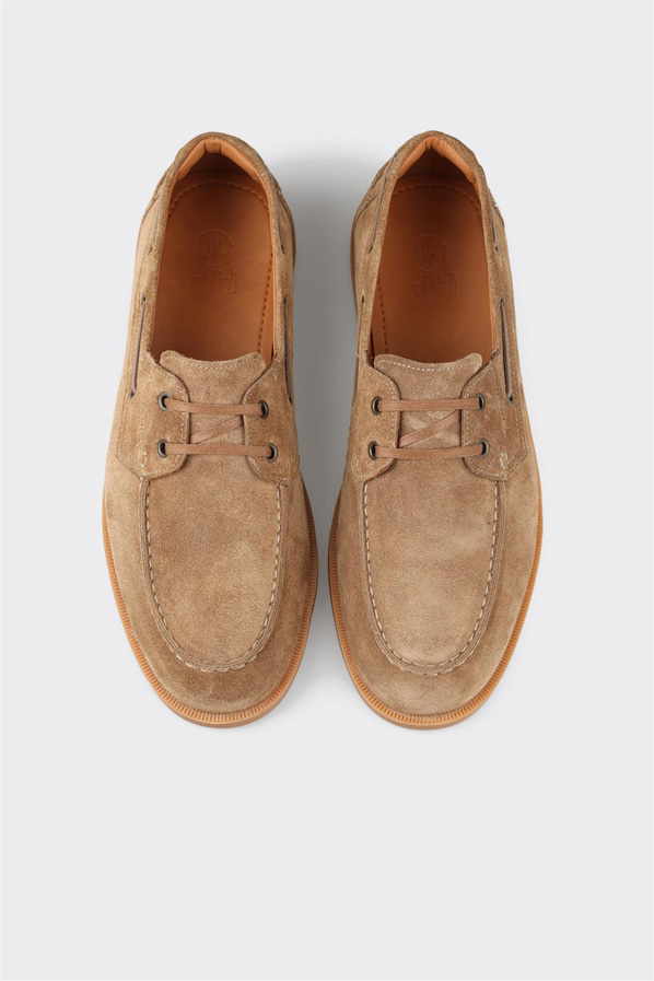 Camel deri erkek günlük ayakkabı, ofis stili için - Elle Shoes