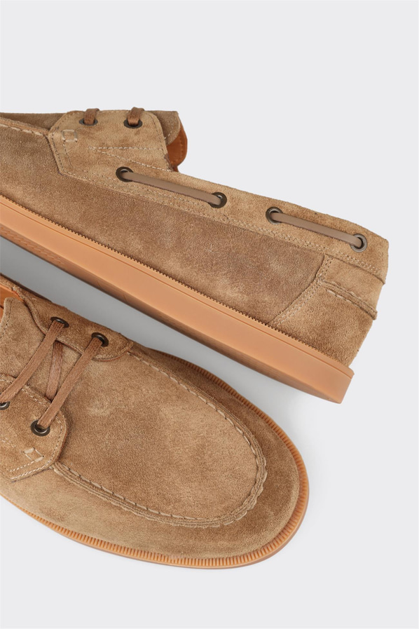 Camel deri erkek günlük ayakkabı, ofis stili için - Elle Shoes