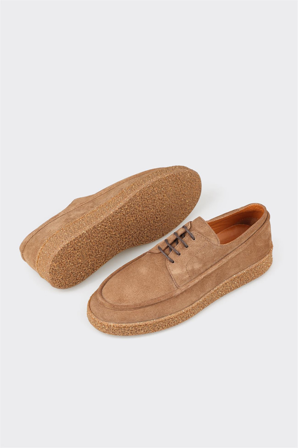 Camel deri erkek günlük ayakkabı, günlük kullanım için - Elle Shoes