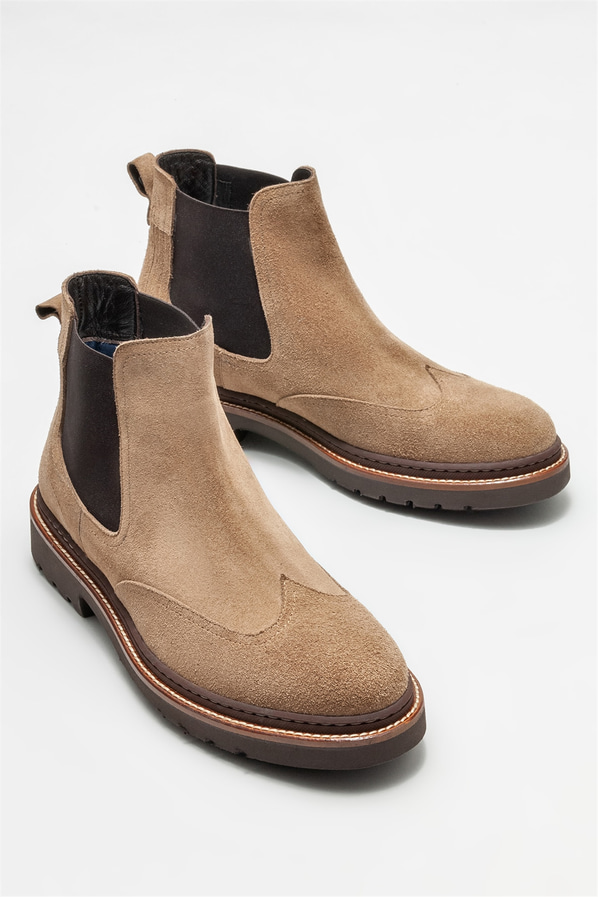 Camel deri erkek günlük bot, günlük kullanım için - Elle Shoes