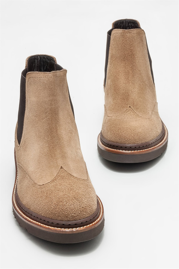 Camel deri erkek günlük bot, günlük kullanım için - Elle Shoes