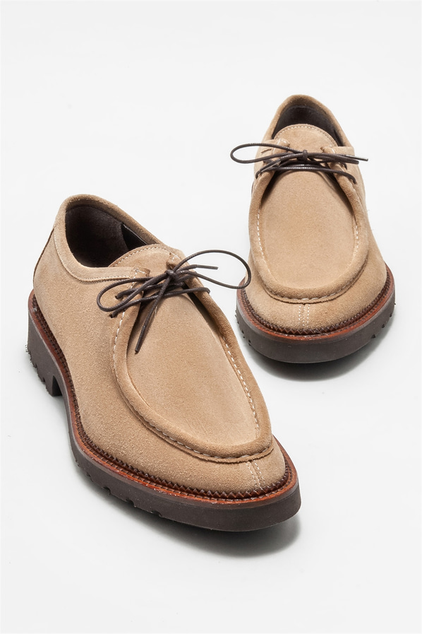 Camel deri erkek klasik ayakkabı - Elle Shoes