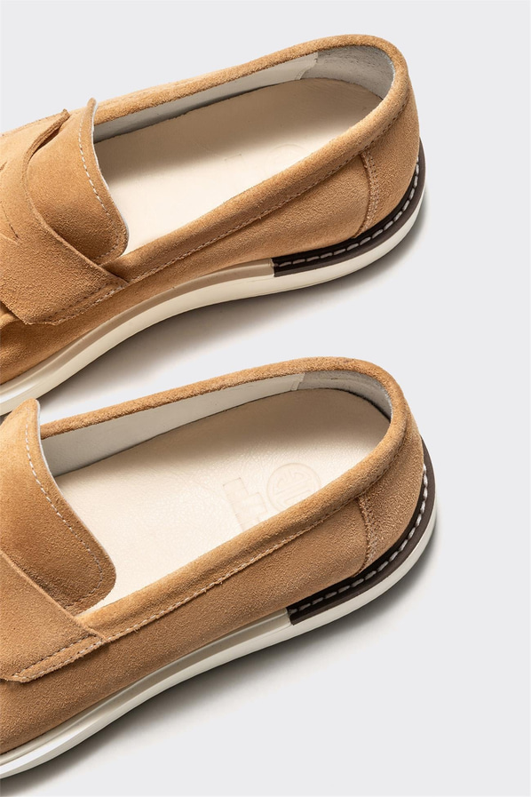 Camel deri erkek loafer - Elle Shoes
