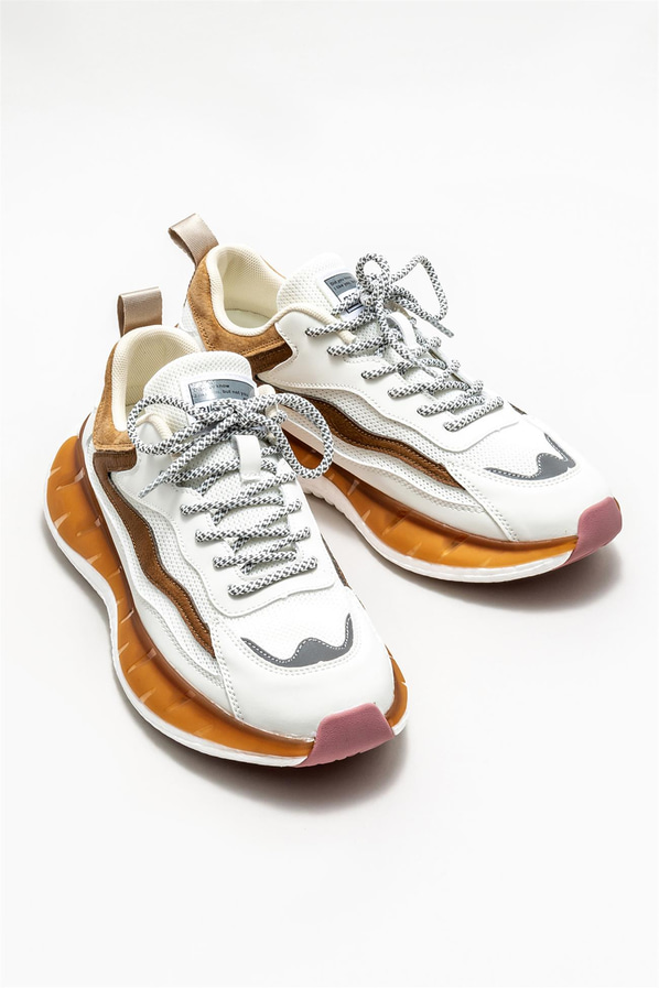 Camel deri erkek spor ayakkabı - Elle Shoes
