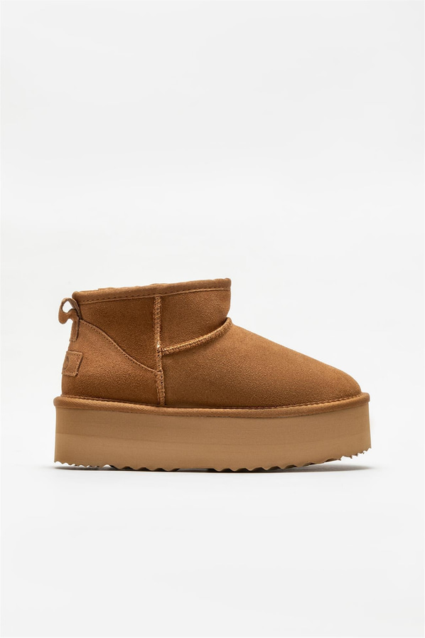Camel deri kadın bot, günlük kullanım için - Elle Shoes