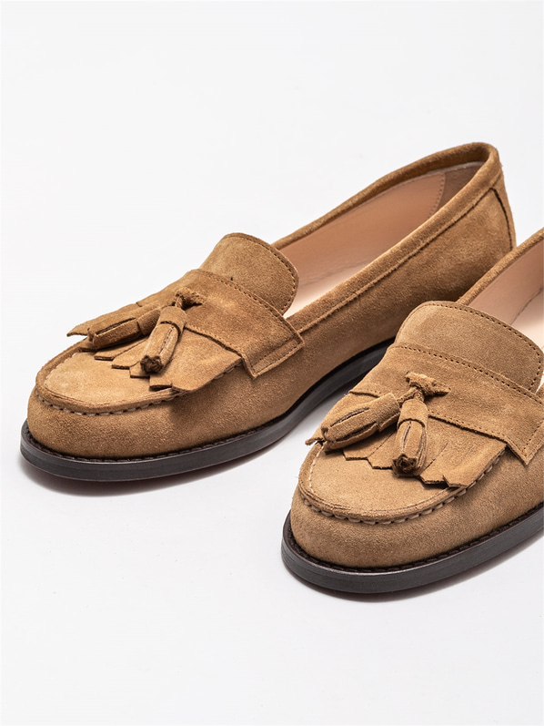 Camel Deri Kadın Loafer