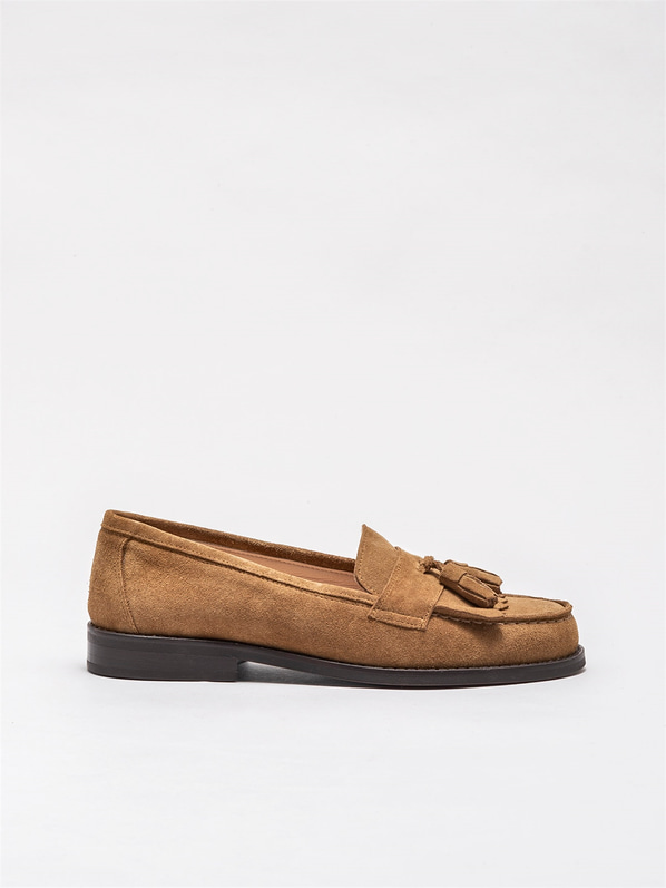 Camel Deri Kadın Loafer