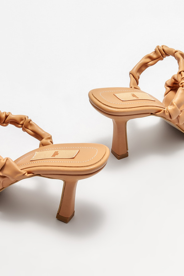 Camel topuklu kadın terlik - Elle Shoes