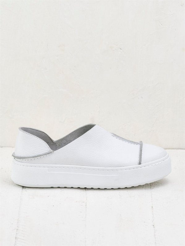Beyaz deri kadın spor ayakkabı - Elle Shoes