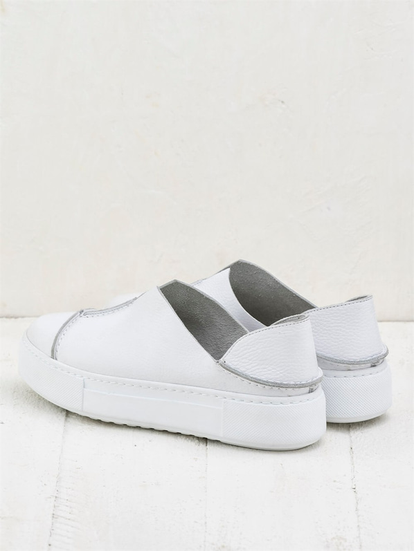 Beyaz deri kadın spor ayakkabı - Elle Shoes
