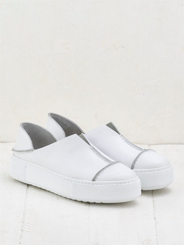 Beyaz deri kadın spor ayakkabı - Elle Shoes